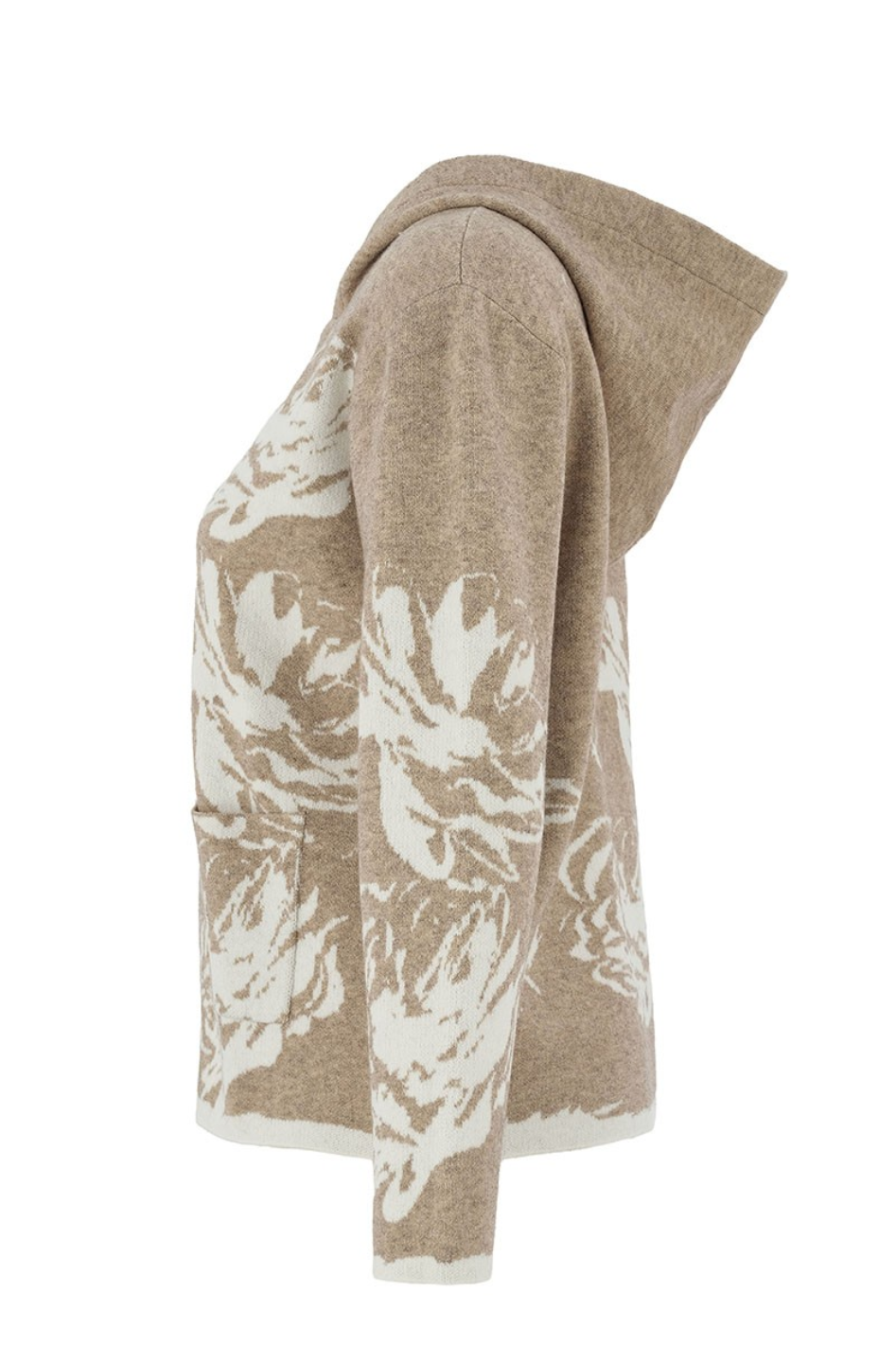 Dolcezza Floral Zip Up Jacket in Oatmeal