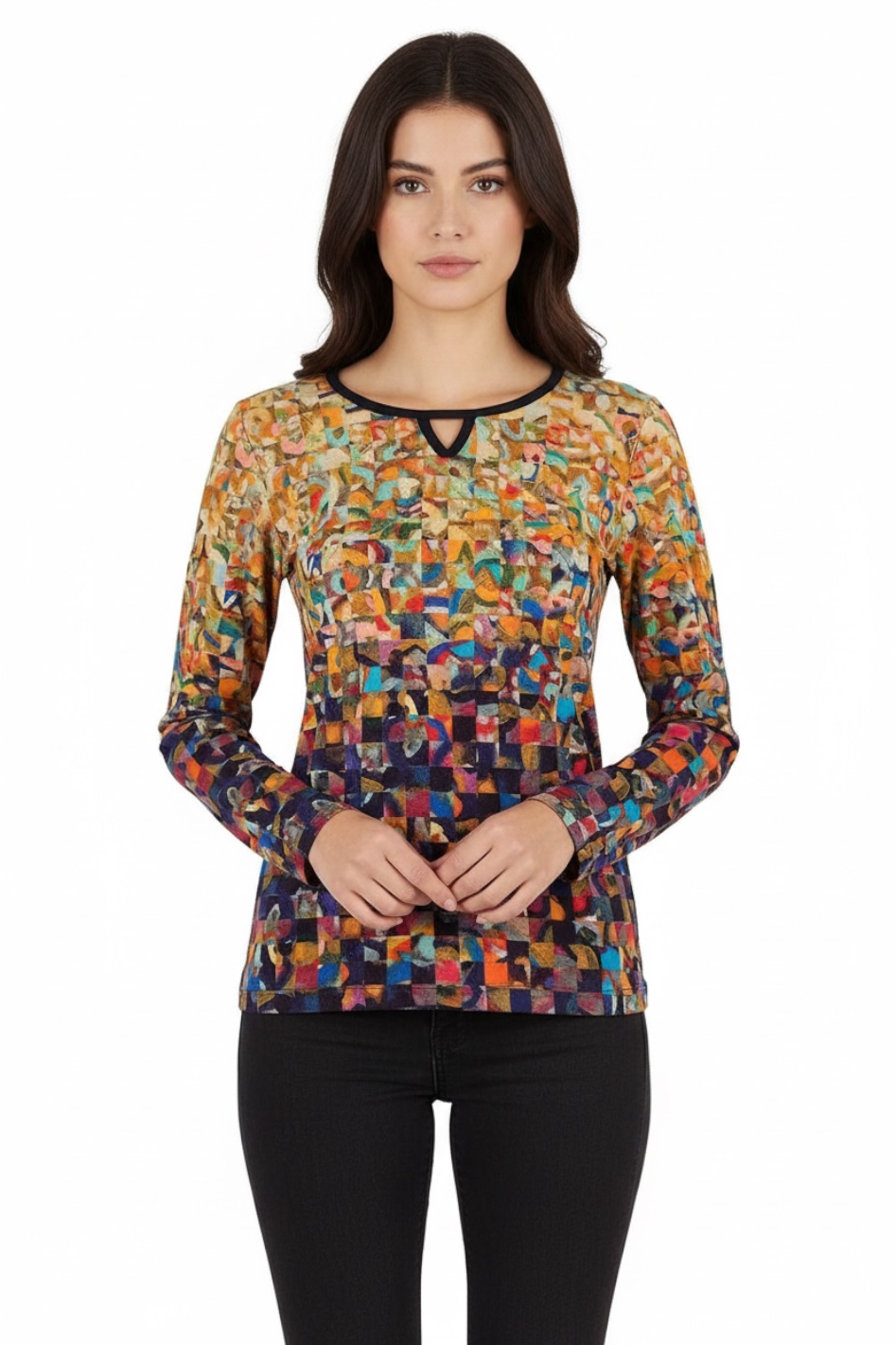 Dolcezza 'Jennifer Lommers' Gold Rubble Print Top 