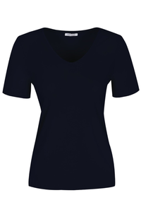 Dolcezza Jersey V-Neck Tee | Navy | 26501