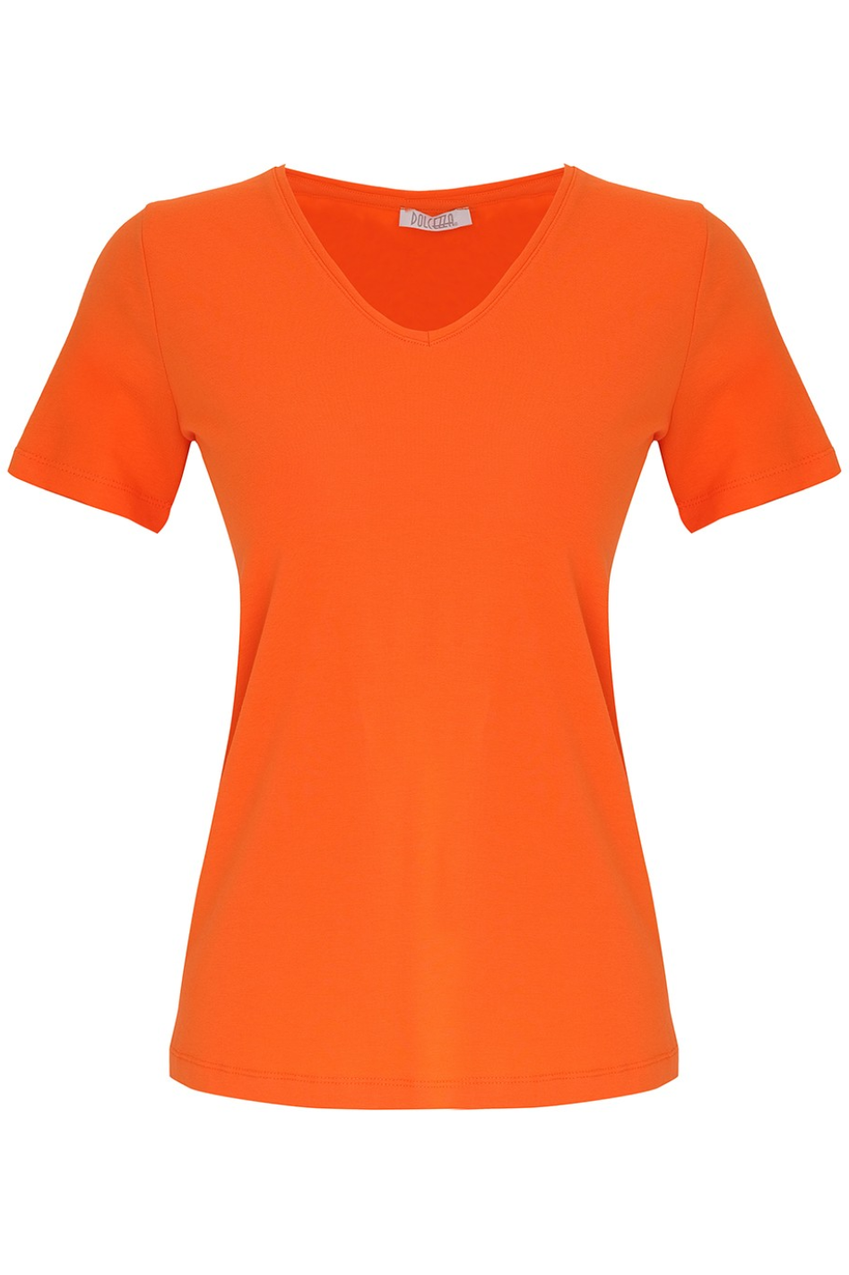 Dolcezza Jersey V-Neck Tee in Orange