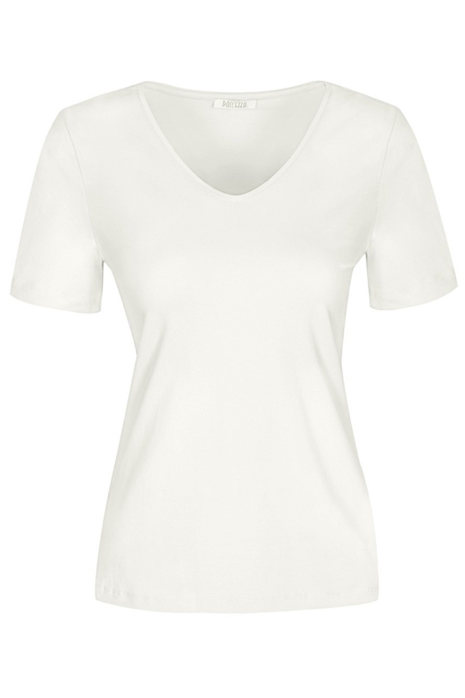 Dolcezza Jersey V-Neck Tee in White