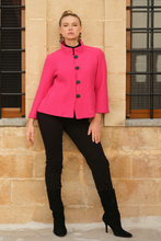 Load image into Gallery viewer, Dolcezza Knit Button Jacket | Fuchsia | 74214

