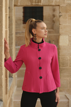 Load image into Gallery viewer, Dolcezza Knit Button Jacket | Fuchsia | 74214
