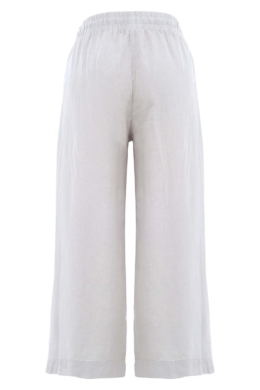 Dolcezza Linen Crop Pant | Silver | 25232