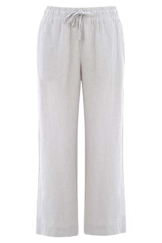 Dolcezza Linen Crop Pant | Silver | 25232