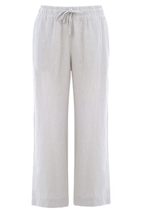 Dolcezza Linen Crop Pant | Silver | 25232