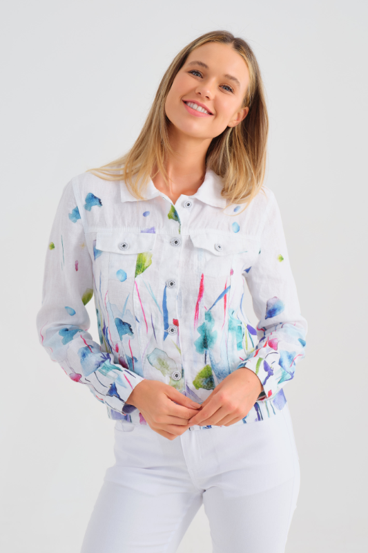 Dolcezza 'Misty Blossom' Linen Jacket | 25784