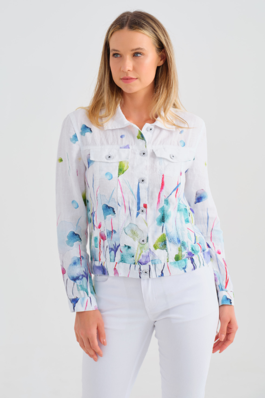 Dolcezza 'Misty Blossom' Linen Jacket | 25784