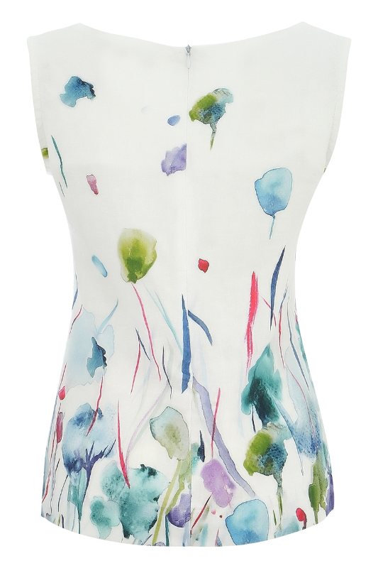Dolcezza 'Misty Blossom' Sleeveless Linen Top | 25780