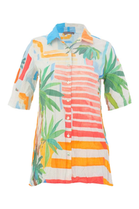 Dolcezza 'Pots on the Stairs' Crinkle Blouse | 26638