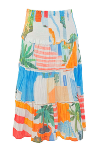 Dolcezza 'Pots on the Stairs' Crinkle Skirt | 26639