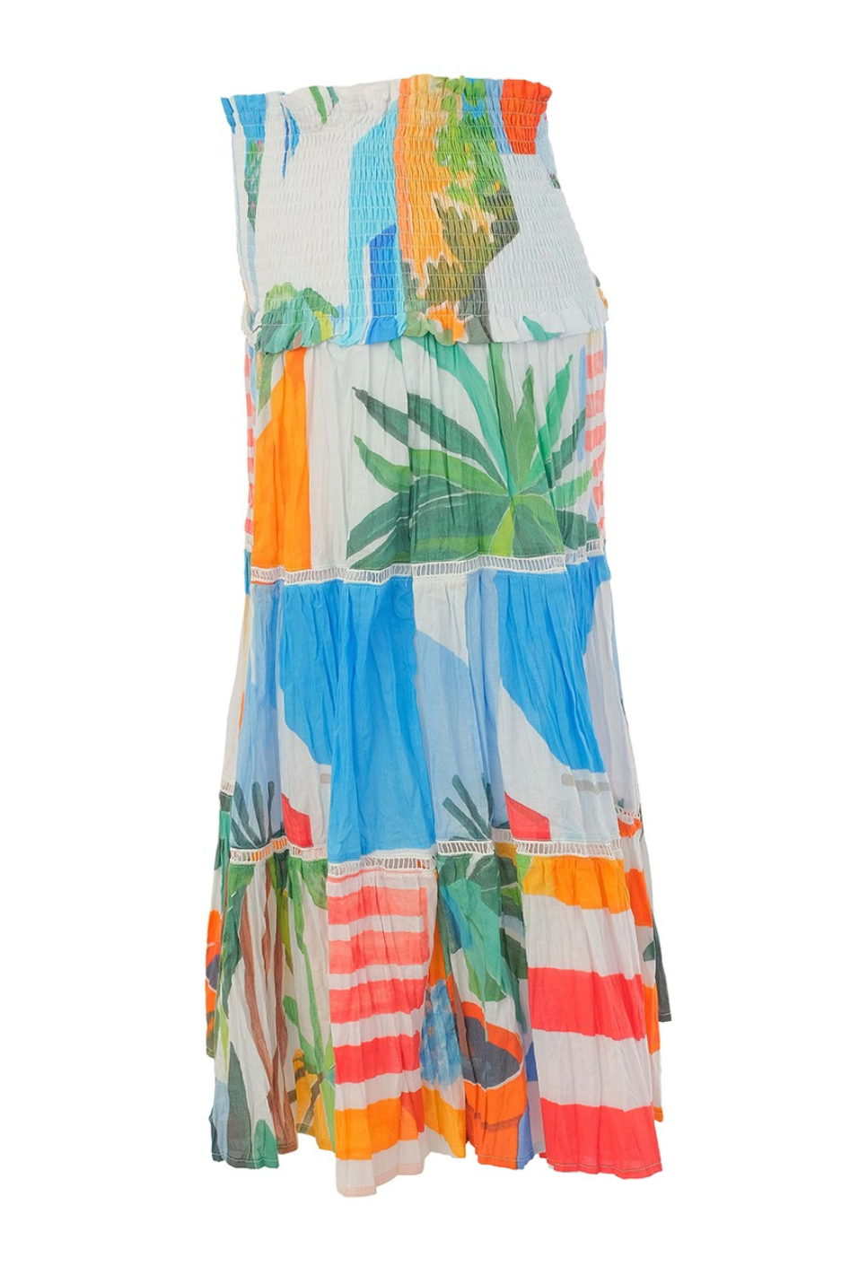 Dolcezza 'Pots on the Stairs' Crinkle Skirt 