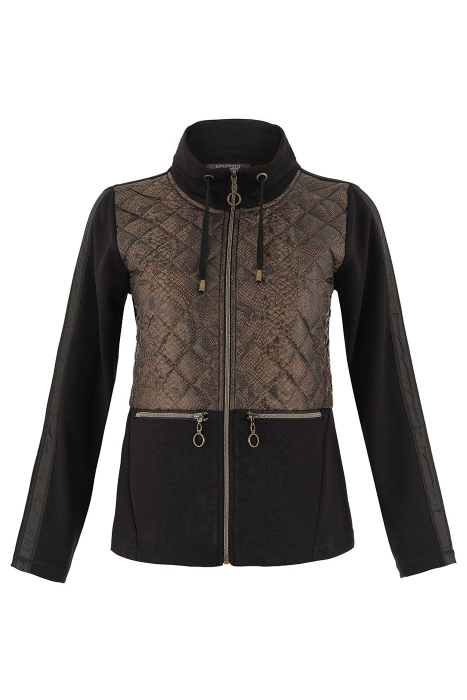 Dolcezza Quilted Snake-Print Spliced Jacket 
