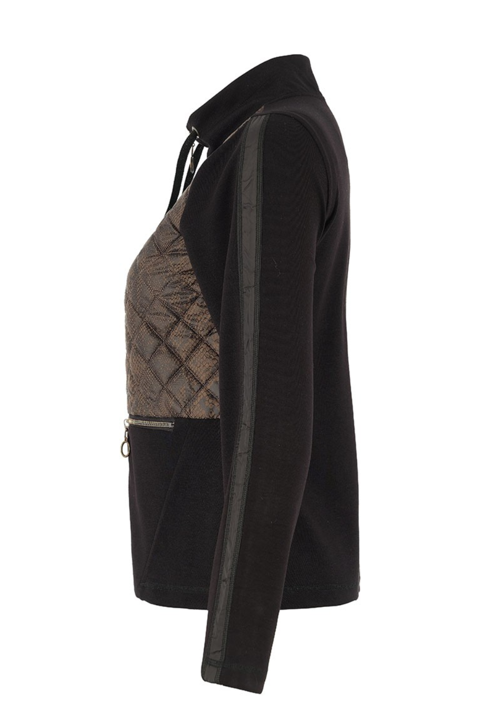 Dolcezza Quilted Snake-Print Spliced Jacket 