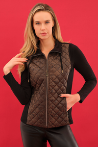 Dolcezza Quilted Snake-Print Spliced Vest | 75158