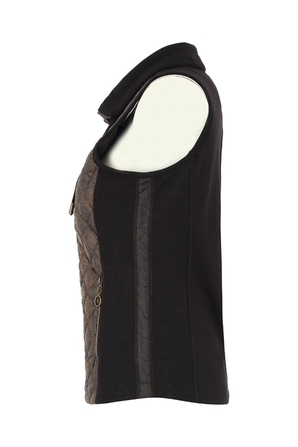 Dolcezza Quilted Snake-Print Spliced Vest 