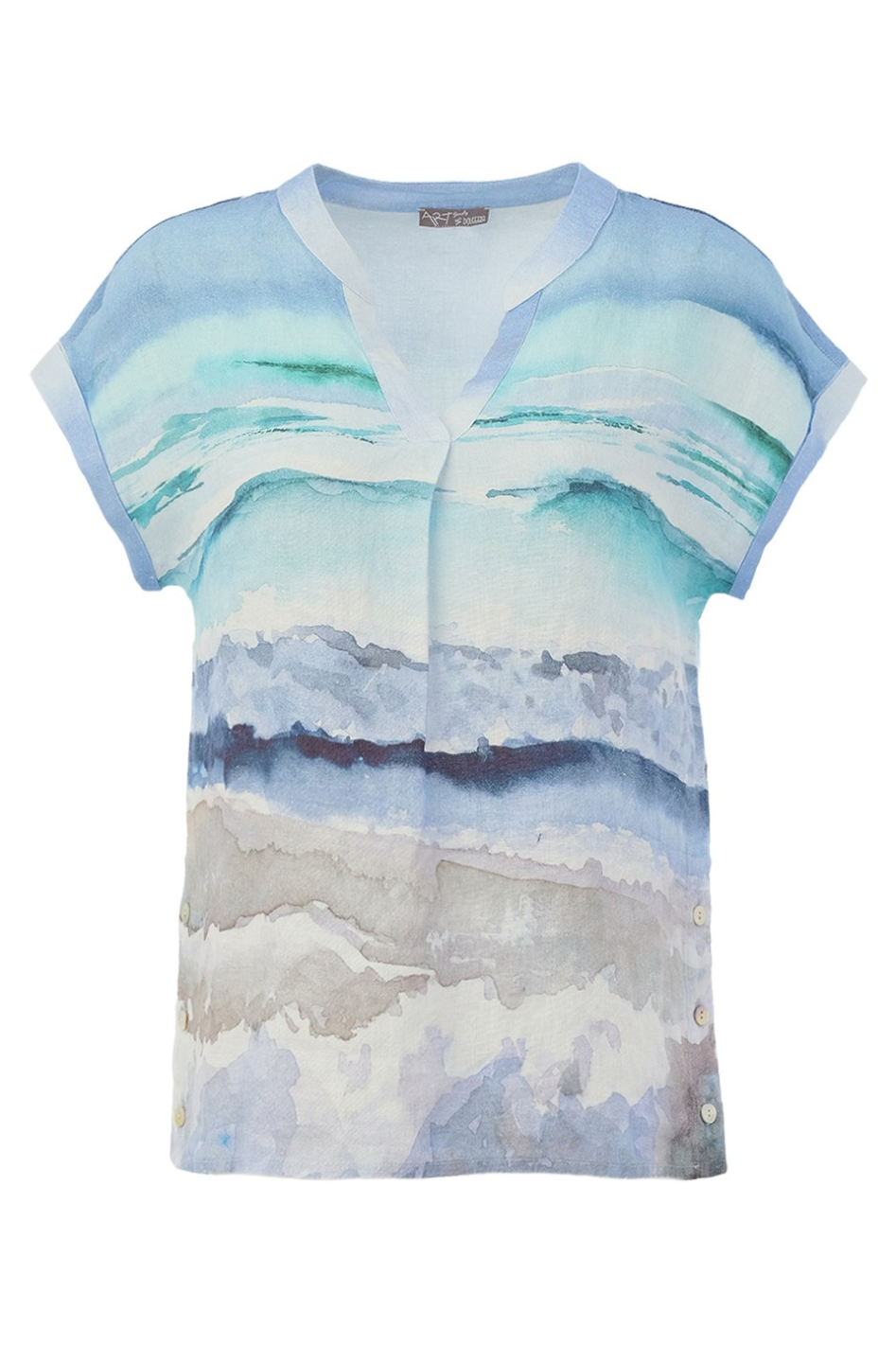 Dolcezza 'Seascape' Linen Blouse 