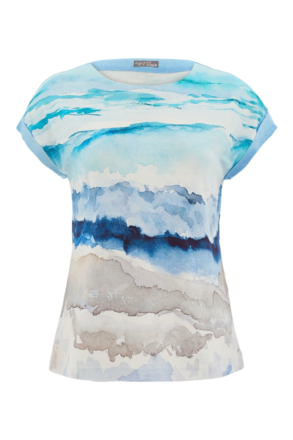 Dolcezza 'Seascape' Top with Clear Diamante Detail 