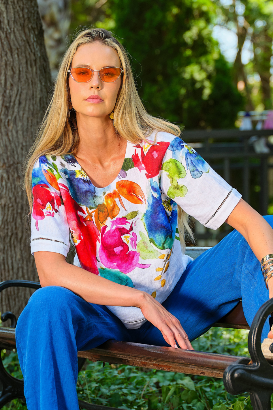 Dolcezza 'Spring Delight' Linen Top