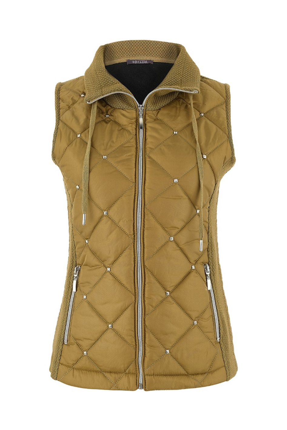 Dolcezza Studded Vest in Camel