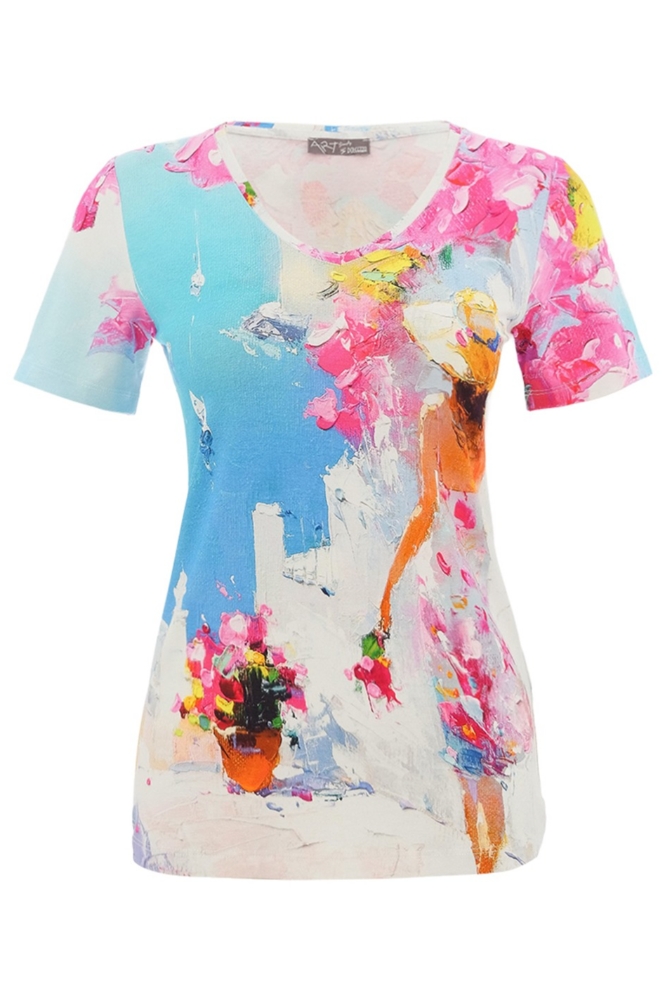 Dolcezza 'Summer in Santorini' V Neck Top 