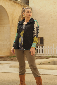 Dolcezza Zipper Closure Vest | Black | 74201