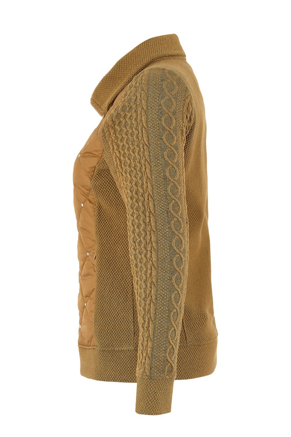 Dolcezza Zipper Puffer Jacket in Camel