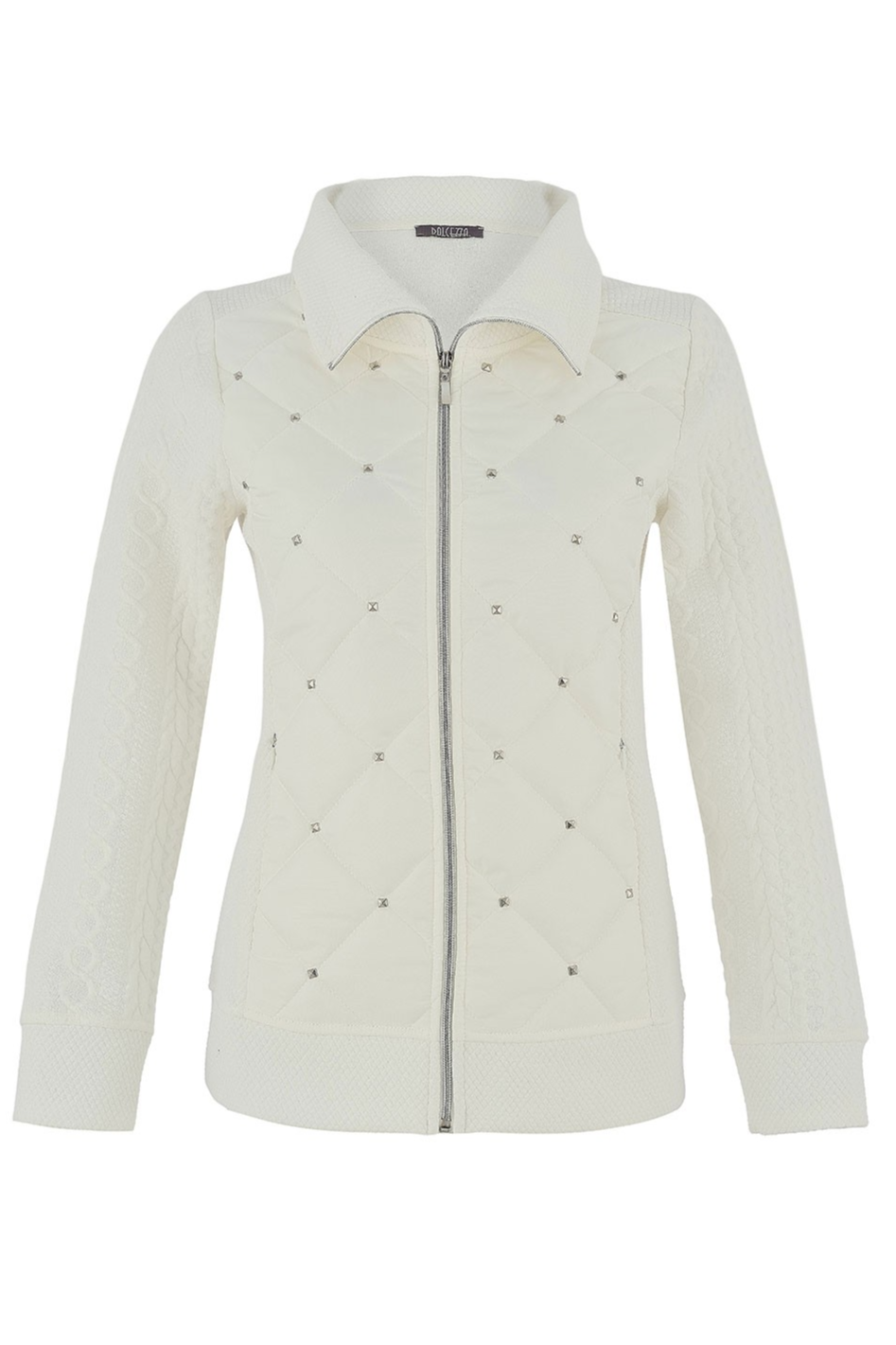 Dolcezza Zipper Puffer Jacket in Off White