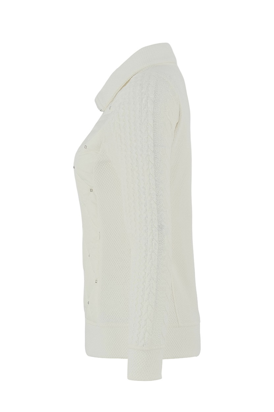 Dolcezza Zipper Puffer Jacket in Off White