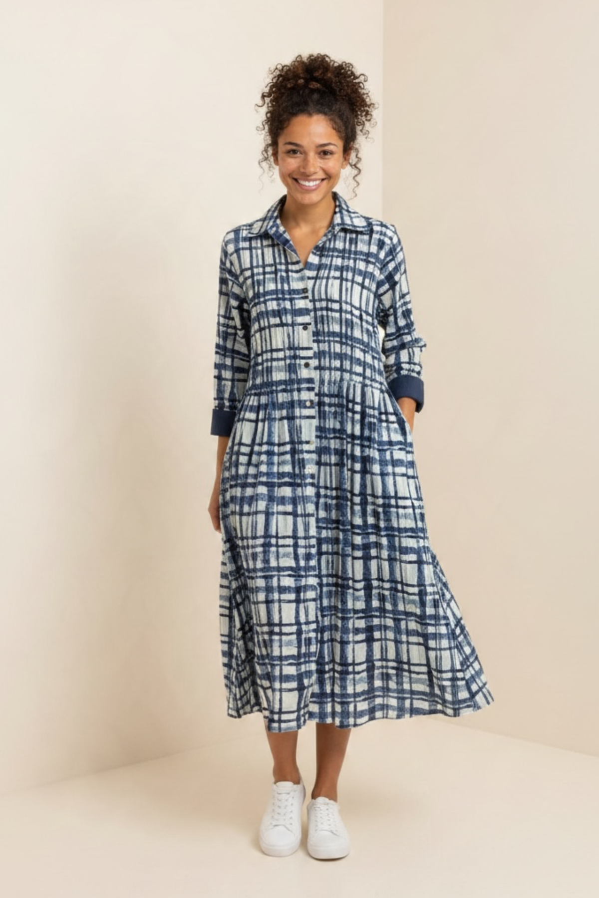 Dress Addict Jot Button Through Long Sleeve Dress