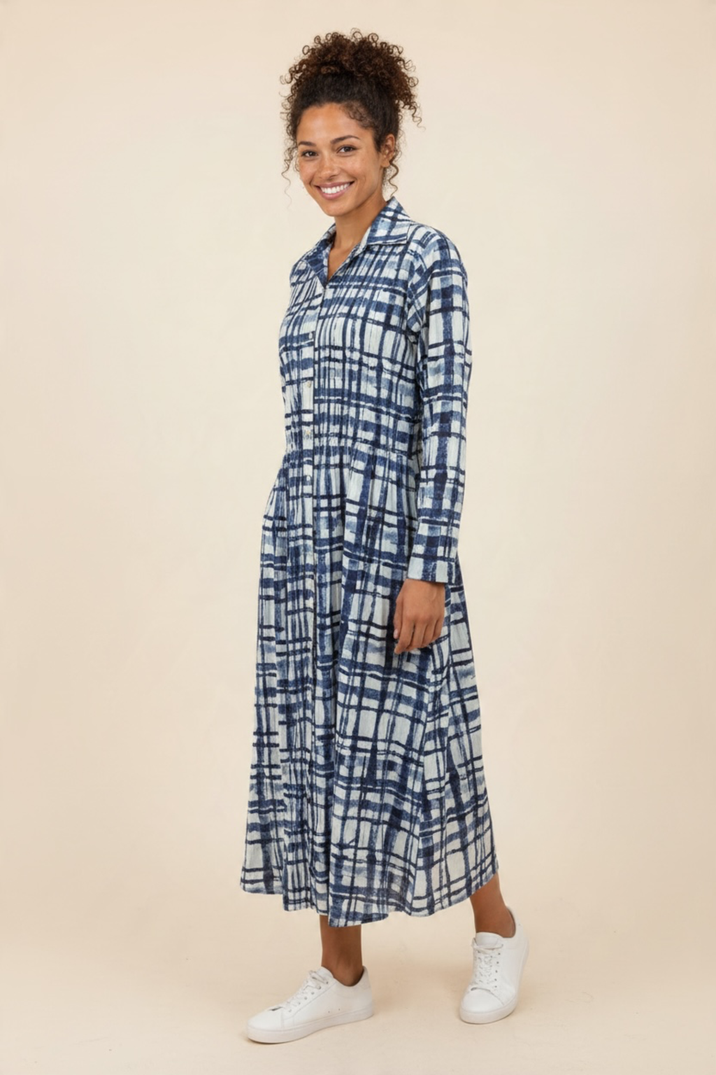 Dress Addict Jot Button Through Long Sleeve Dress