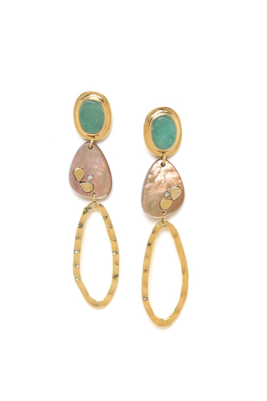 Franck Herval Colombine Oval Top Post Earrings