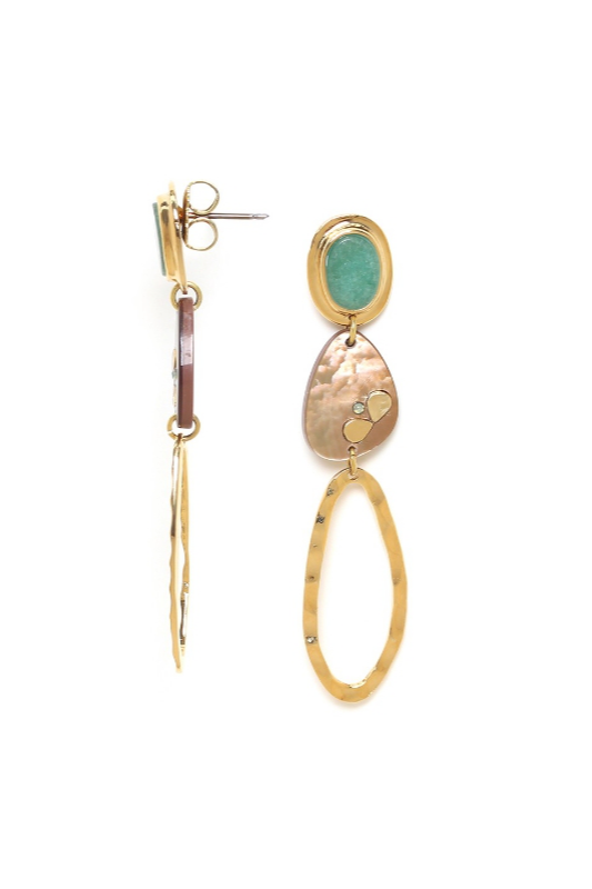 Franck Herval Colombine Oval Top Post Earrings