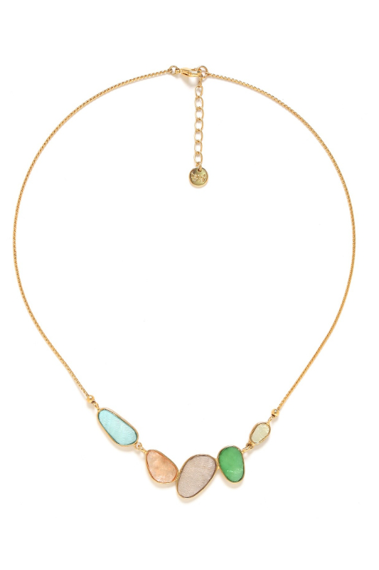 Franck Herval Victoire 5 Oval Laminated Capiz Necklace