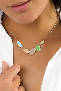 Franck Herval Victoire 5 Oval Laminated Capiz Necklace