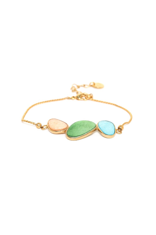 Franck Herval Victoire 3 Oval Laminated Capiz Bracelet