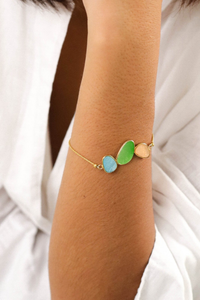 Franck Herval Victoire 3 Oval Laminated Capiz Bracelet