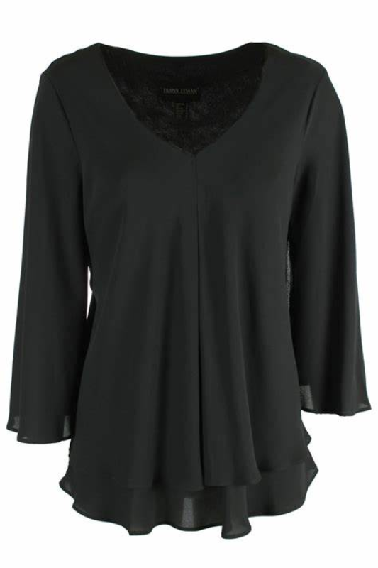 Frank Lyman Black Woven Top 176355