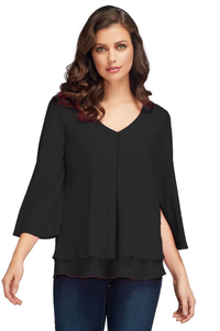 Frank Lyman Black Woven Top 176355