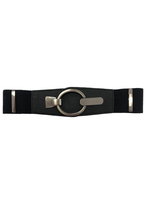 Load image into Gallery viewer, Frank Lyman Knit Belt in Black and Silver
