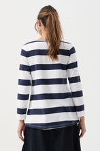 Load image into Gallery viewer, Goondiwindi Cotton A-Line Long Sleeve Tee | White/Parisian

