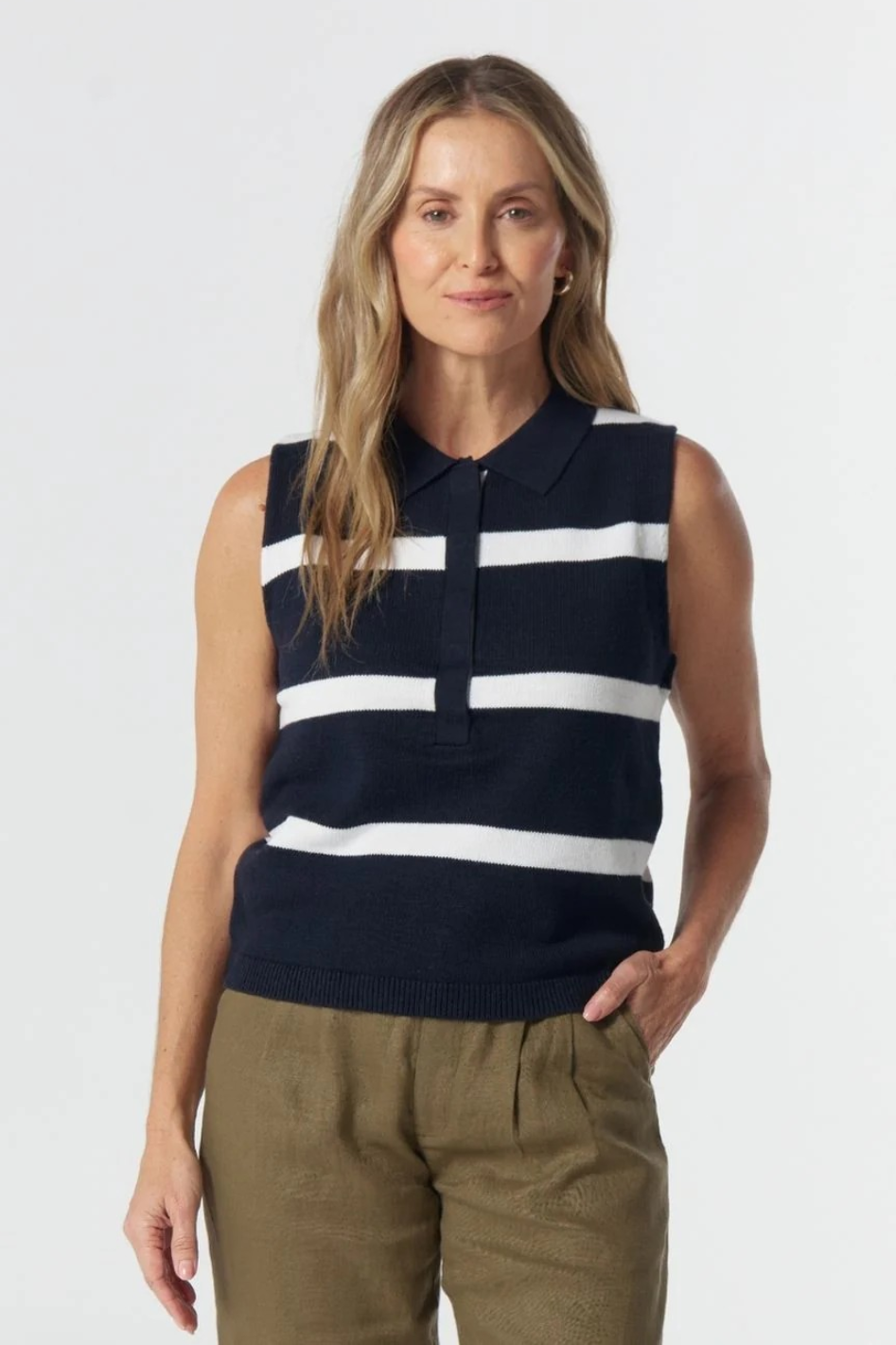 Goondiwindi Cotton Barley Cotton/Cashmere Knit Vest 