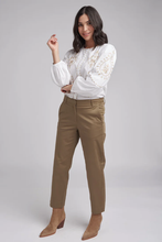 Load image into Gallery viewer, Goondiwindi Cotton Cropped Straight Leg Pant in Brown
