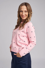 Load image into Gallery viewer, Goondiwindi Cotton Daisy Embroidered Jumper in Pale Pink and Blue

