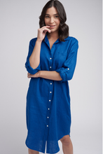 Load image into Gallery viewer, Goondiwindi Cotton Shirtmaker Linen Dress in Opal Blue
