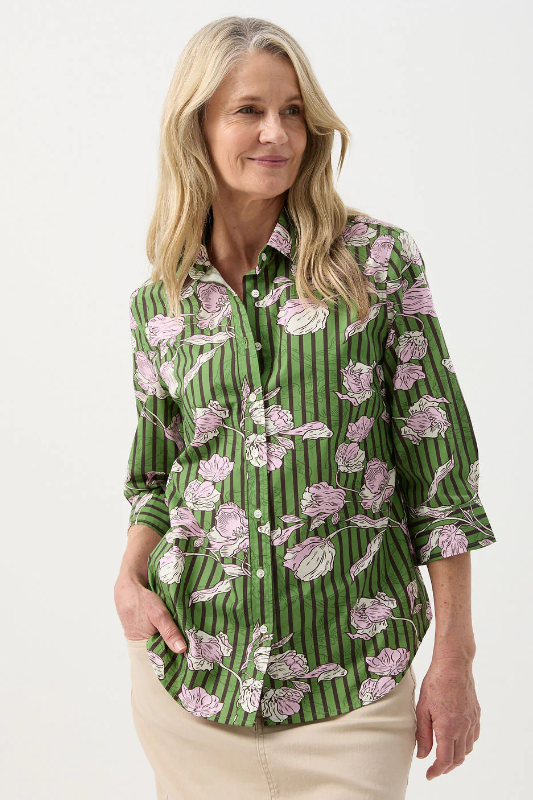 Goondiwindi Cotton 3/4 Sleeve Print Shirt | Poppy Print