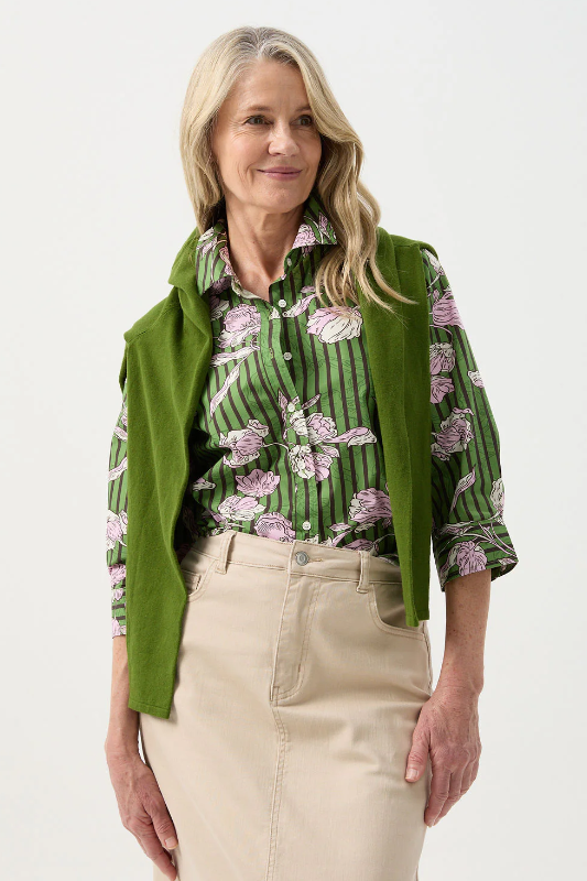 Goondiwindi Cotton 3/4 Sleeve Print Shirt | Poppy Print