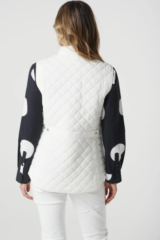 Goondiwindi Cotton Longline Quilted Vest | White