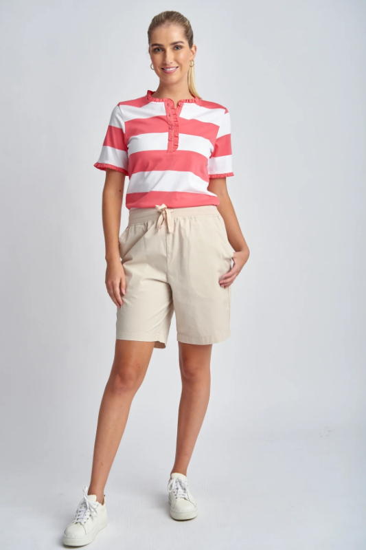 Goondiwindi Cotton Relaxed Cotton Shorts | Beige