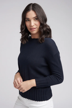 Load image into Gallery viewer, Goondiwindi Cotton Ribbed Hem Jumper in Neat Navy
